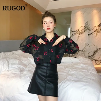 RUGOD 2019 New Arrival Women Shirt Turn-down Collar Long Sleeves Transparent Embroidery Chiffon Blouse Loose Modis Mujer Tops
RUGOD 2019 New Arrival Women Shirt Turn-down Collar Long Sleeves Transparent Embroidery Chiffon Blouse Loose Modis Mujer Tops