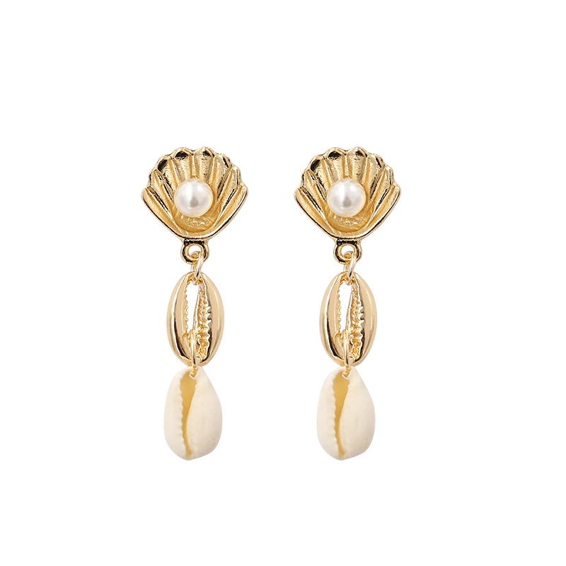Summer Conch Shell Drop Earrings For Women Beach Cowrie Shell Pearl Earring Seashell Long Earing Delicate shell Jewelry
Summer Conch Shell Drop Earrings For Women Beach Cowrie Shell Pearl Earring Seashell Long Earing Delicate shell Jewelry