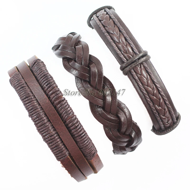 3pcs leather bracelet & bangle high quality leather bracelet Casual fashion mens leather bracelets jewelry pulseira de couro K65
3pcs leather bracelet & bangle high quality leather bracelet Casual fashion mens leather bracelets jewelry pulseira de couro K65