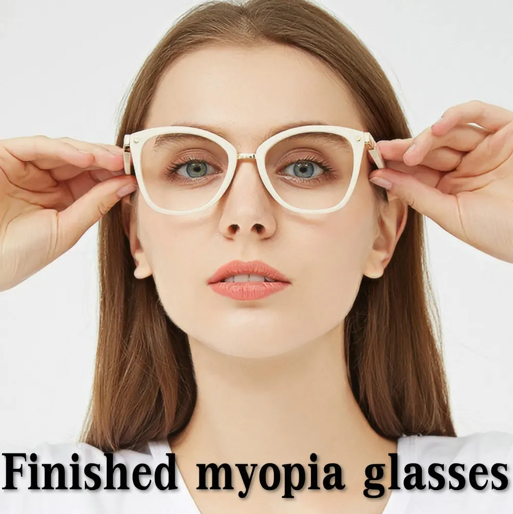 MINCL Fashion women myopia finished products farsighted students glasses frame fashion brand designer female round eyeglasses NX |
