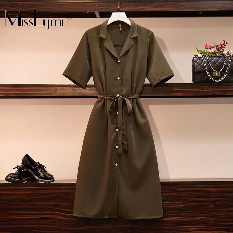 XL-4XL Plus Size Women Chiffon Shirt Dress Summer 2019 Fashion Notched Collar Short Sleeve Single-breasted Ladies Midi Dresses
XL-4XL Plus Size Women Chiffon Shirt Dress Summer 2019 Fashion Notched Collar Short Sleeve Single-breasted Ladies Midi Dresses