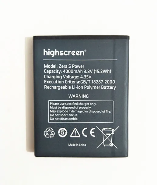 AZK New 4000mAh Zera S Power Battery Replacement for Highscreen Zera S Power Mobile Phone
AZK New 4000mAh Zera S Power Battery Replacement for Highscreen Zera S Power Mobile Phone
