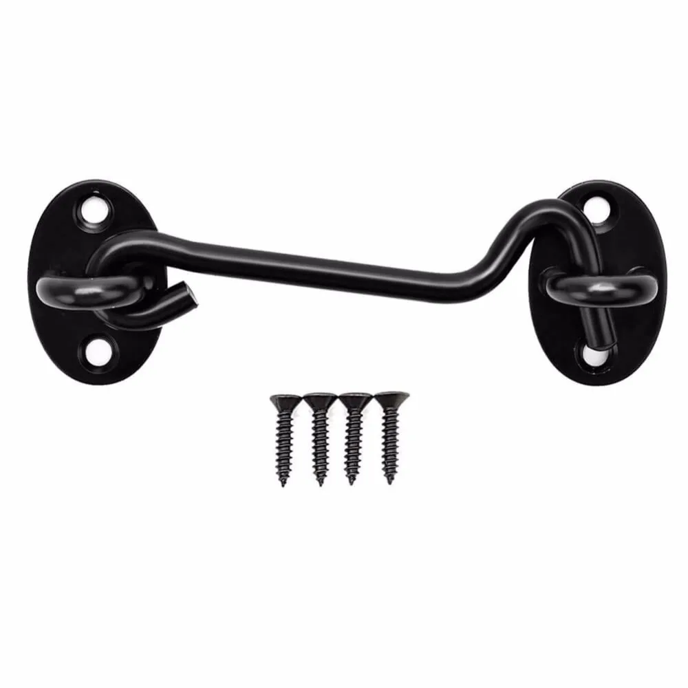 LWZH Black Steel Solid Cast Steel Gate Latch Lock Hook and Eye Latch Lock for Cabin Door Closet Garbage Shed Window
LWZH Black Steel Solid Cast Steel Gate Latch Lock Hook and Eye Latch Lock for Cabin Door Closet Garbage Shed Window