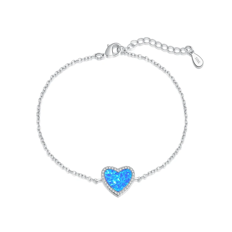925 Sterling Silver Blue White Fire Opal Bracelet For Women Girl's White Crystal Heart Love Shape Hand Chain Gift
925 Sterling Silver Blue White Fire Opal Bracelet For Women Girl's White Crystal Heart Love Shape Hand Chain Gift