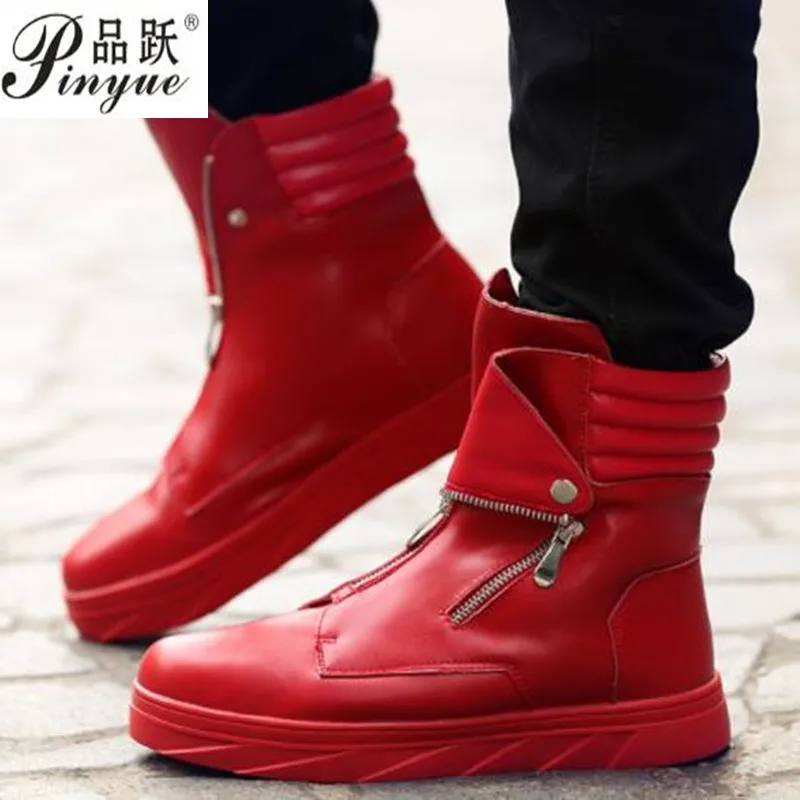 Fashion Men martin boots zipper High Top sneakers Hip Hop Leather Casual Shoes Lace Up Thick Platform Flats Street Dancing Shoes
Fashion Men martin boots zipper High Top sneakers Hip Hop Leather Casual Shoes Lace Up Thick Platform Flats Street Dancing Shoes