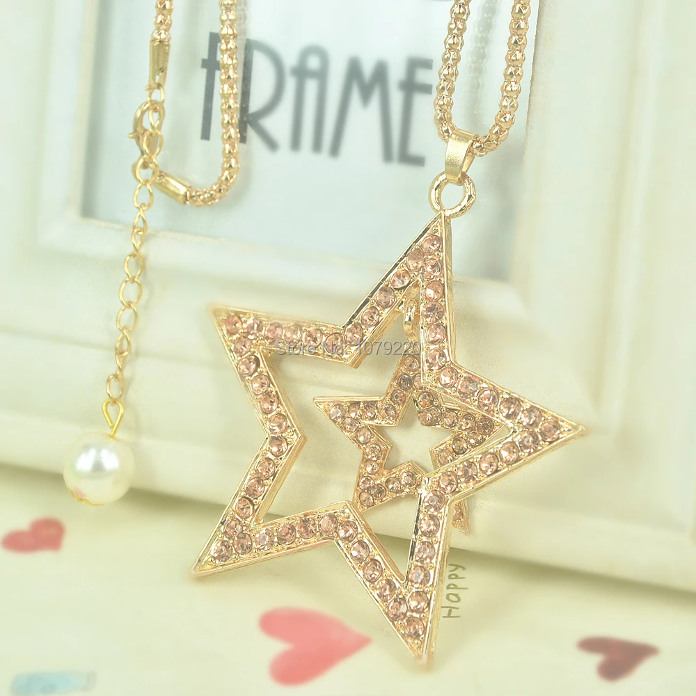 Hollow Star Bead Sweater Necklace Women Jewelry Long Pendant Necklace Crystal Rhinestone Chain Christmars Valentine's Day Gift
Hollow Star Bead Sweater Necklace Women Jewelry Long Pendant Necklace Crystal Rhinestone Chain Christmars Valentine's Day Gift