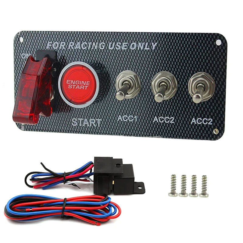 4 in 1 Car Start Button Ignition Switch Panel 12V LED Toggle Switch Panel Carbon Fiber ignition buttons for car
4 in 1 Car Start Button Ignition Switch Panel 12V LED Toggle Switch Panel Carbon Fiber ignition buttons for car