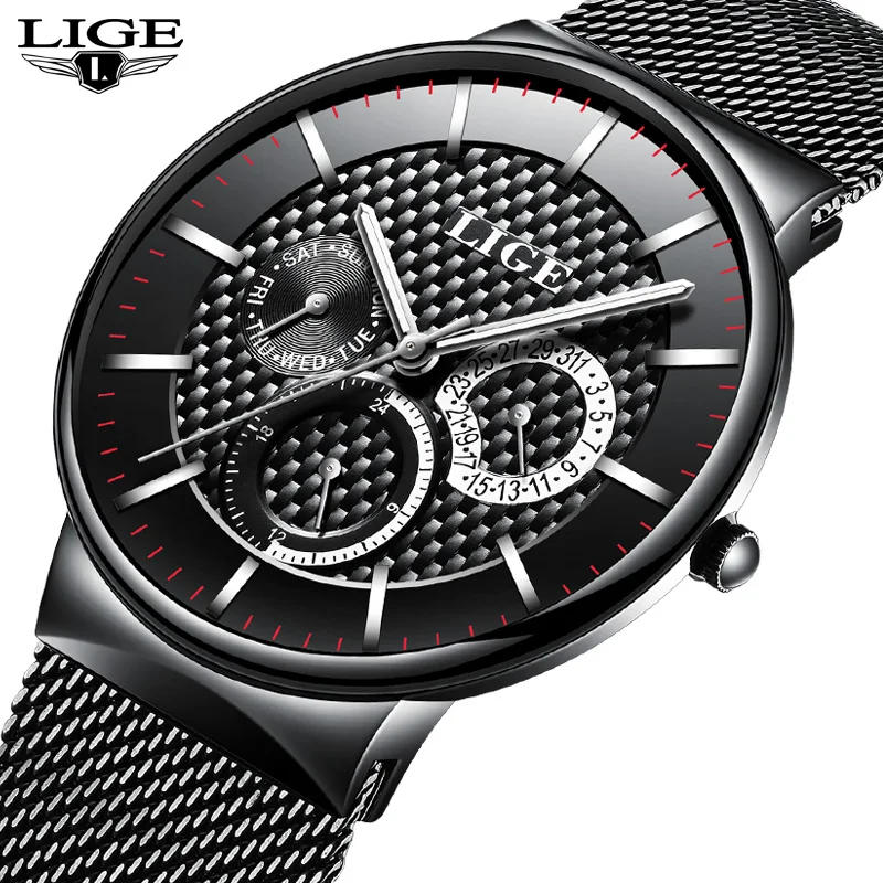 Luxury Brand LIGE Stainless Mesh belt Watches Men Waterproof Sport Quartz Watch Man Fashion Business Watches Relogio Masculino
Luxury Brand LIGE Stainless Mesh belt Watches Men Waterproof Sport Quartz Watch Man Fashion Business Watches Relogio Masculino