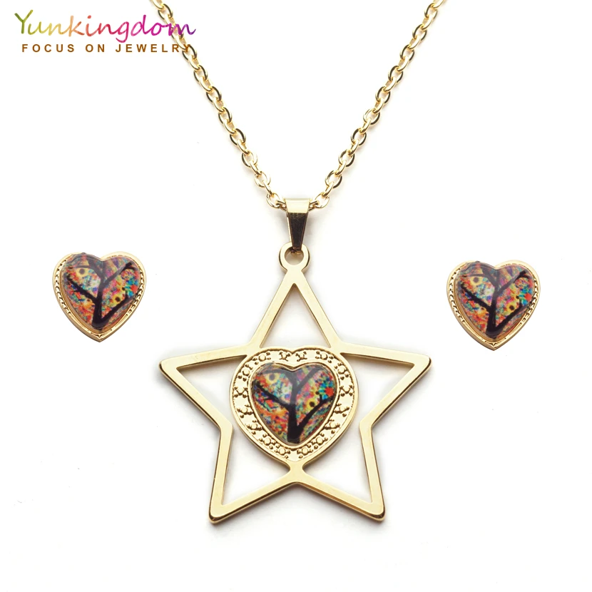 Yunkingdom charms crystal star design stainless steel nigerian jewelry sets pendant necklace earrings for women UE0282
Yunkingdom charms crystal star design stainless steel nigerian jewelry sets pendant necklace earrings for women UE0282