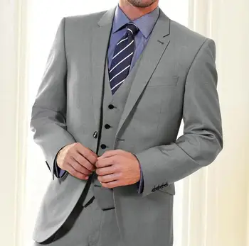 Bespoke Light Grey Groom Tuxedos Best Man Notch Lapel Groomsmen Men Wedding Suits Bridegroom Party Blazer (Jacket+Pants+Vest)
Bespoke Light Grey Groom Tuxedos Best Man Notch Lapel Groomsmen Men Wedding Suits Bridegroom Party Blazer (Jacket+Pants+Vest)