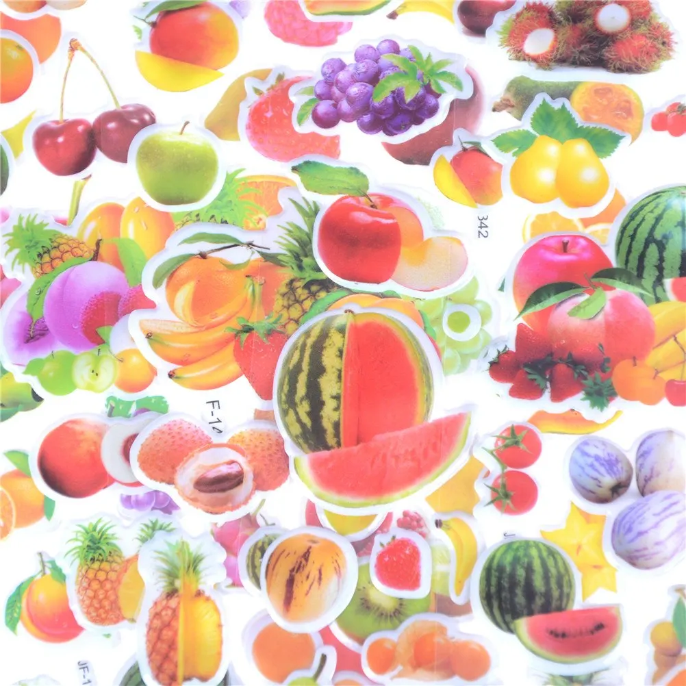 6 Sheets Emoji Reward Real Fruits Fruitage Greens Pear Banana Grapes Scrapbooking Bubble Stickers Kids Children Toys
6 Sheets Emoji Reward Real Fruits Fruitage Greens Pear Banana Grapes Scrapbooking Bubble Stickers Kids Children Toys