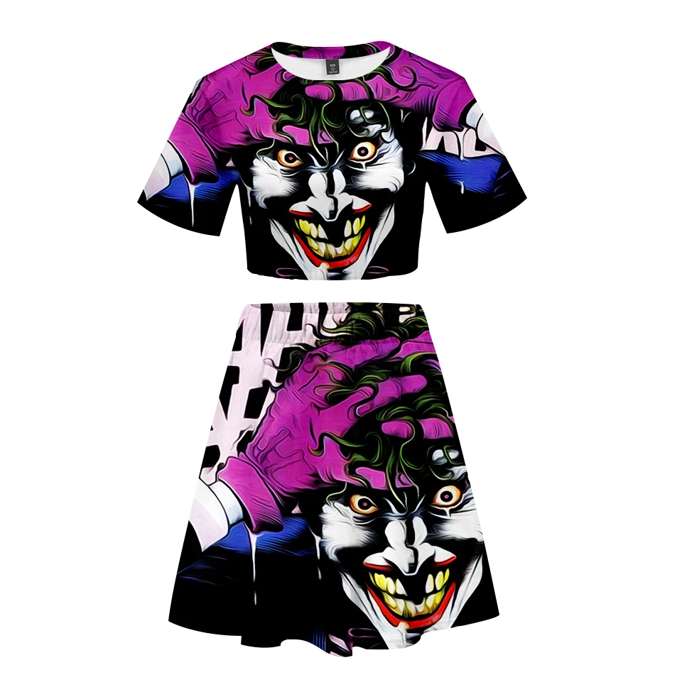 summer women's sets haha joker 3D printed Crop Top and Short Skirt Two Piece Outfits Club Dress Suit halloween costumes
summer women's sets haha joker 3D printed Crop Top and Short Skirt Two Piece Outfits Club Dress Suit halloween costumes