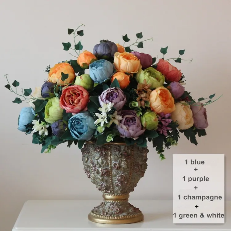 artificial silk flowers European 1 Bouquet Peony (16)