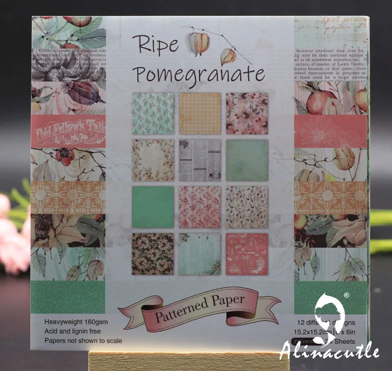 AlinaCraft 24 sheet 6"X6" ripe pomegranate Scrapbooking design patterned paper pack andmade craft paper craft Background pad
AlinaCraft 24 sheet 6"X6" ripe pomegranate Scrapbooking design patterned paper pack andmade craft paper craft Background pad