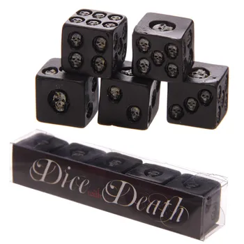 Set Of 5 Six-sided Black Skull Dice Deluxe Devil Poker Dice Gothic Gambling Dice Collectible Decoration Skeleton Gamblers Gift
Set Of 5 Six-sided Black Skull Dice Deluxe Devil Poker Dice Gothic Gambling Dice Collectible Decoration Skeleton Gamblers Gift