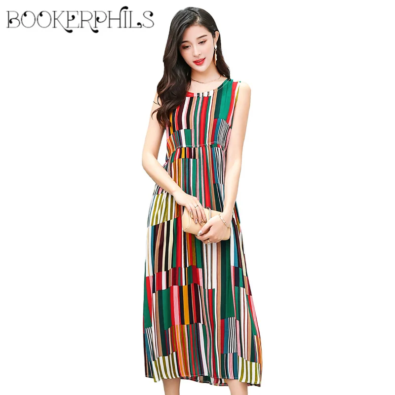 2019 Sexy Sleeveless Long Women Beach Dress Plus Size 6XL Elegant A-Line Summer Dress Women Slim Printing Party Dresses Female
2019 Sexy Sleeveless Long Women Beach Dress Plus Size 6XL Elegant A-Line Summer Dress Women Slim Printing Party Dresses Female