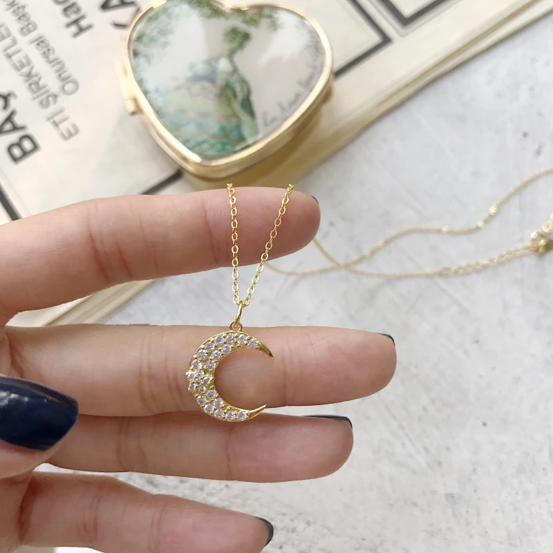 LouLeur 925 sterling silver zircon moon pendant necklace gold simple elegant temperament necklace for women fine jewelry charm
LouLeur 925 sterling silver zircon moon pendant necklace gold simple elegant temperament necklace for women fine jewelry charm