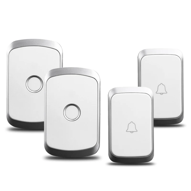 

CACAZI Wireless Doorbell Waterproof Battery 2 Button 2 Receiver Smart 300M Remote Chimes Home Calling Bell US EU UK AU Plug