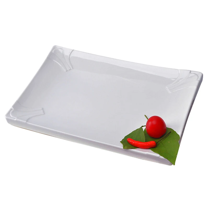 Hot Sale Melamine Food Dishes Simple White Tableware Rectangle Shape Porcelain Plate For Fish Vegetable Steak Restaurant use
Hot Sale Melamine Food Dishes Simple White Tableware Rectangle Shape Porcelain Plate For Fish Vegetable Steak Restaurant use