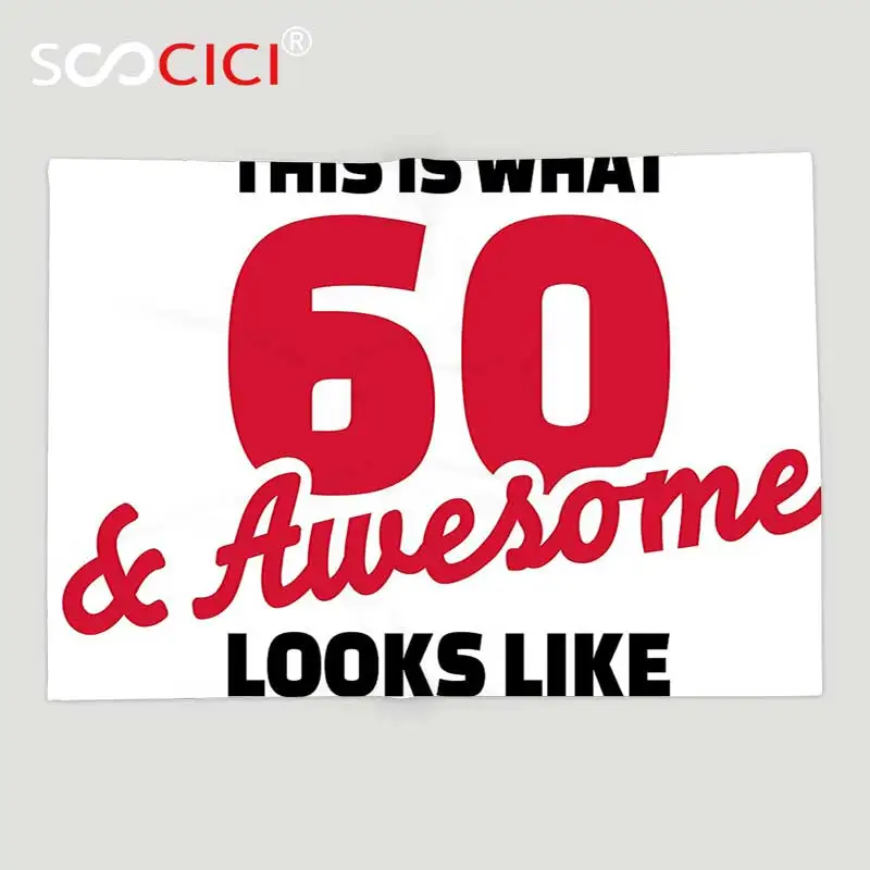 Custom Soft Fleece Throw Blanket 60th Birthday Decorations Motivational Birthday Party Quote 60 and Awesome Image Red Black
Custom Soft Fleece Throw Blanket 60th Birthday Decorations Motivational Birthday Party Quote 60 and Awesome Image Red Black