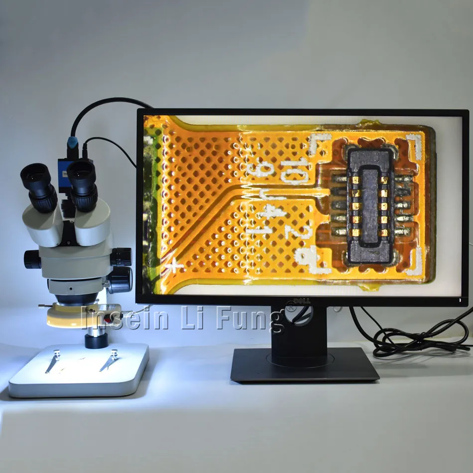 Тринокулярный стереомикроскоп с адаптером C/CS 0.5X HD микроскоп 3.5X 90X непрерывный