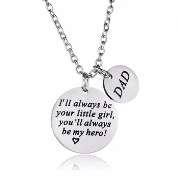 12PC/Lot Daughter Love Daddy Dad Necklaces Stainless Steel Pendants Chain Necklace For Family Fathers Jewelry Father's Day Gifts
12PC/Lot Daughter Love Daddy Dad Necklaces Stainless Steel Pendants Chain Necklace For Family Fathers Jewelry Father's Day Gifts