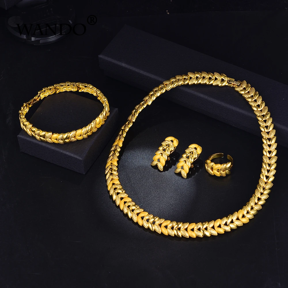 WANDO Gold Jewelry Sets Dubai Crystal Wheat Necklace African Christmas Jewelry Italian Bride Wedding Jewelry for Women s114
WANDO Gold Jewelry Sets Dubai Crystal Wheat Necklace African Christmas Jewelry Italian Bride Wedding Jewelry for Women s114