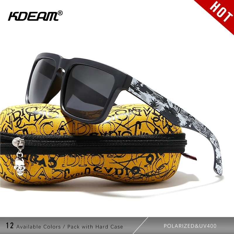 KDEAM Eye-catching Function Polarized Sunglasses For Men Matte Black Frame Fit. Painting Temples Play-Cool Sun Glasses With Case
KDEAM Eye-catching Function Polarized Sunglasses For Men Matte Black Frame Fit. Painting Temples Play-Cool Sun Glasses With Case