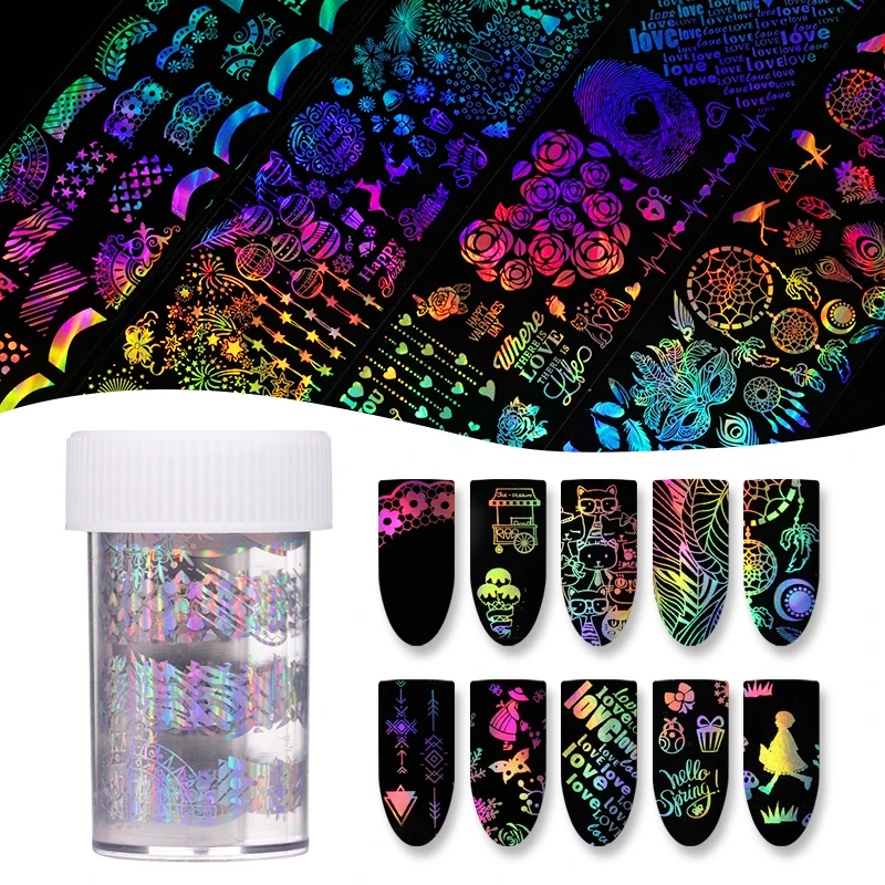 1 Roll 4*100cm Holographic Nail Foil Valentine's Day Rose Laser Geometric Phoenix Firework Time Gears Nail Art Transfer Sticker
1 Roll 4*100cm Holographic Nail Foil Valentine's Day Rose Laser Geometric Phoenix Firework Time Gears Nail Art Transfer Sticker