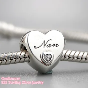 2019 new Spring Original 100% 925 Sterling Silver Nan heart Charm white cz Charm Beads Fit Pandora Charms Bracelet DIY jewelry 
2019 new Spring Original 100% 925 Sterling Silver Nan heart Charm white cz Charm Beads Fit Pandora Charms Bracelet DIY jewelry