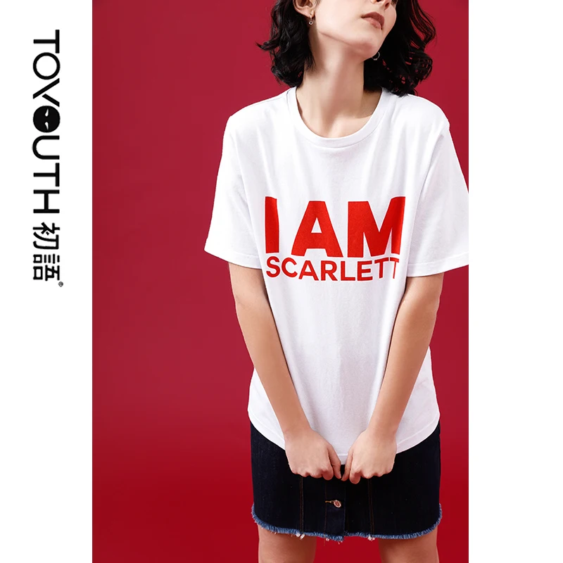 Toyouth Summer Tops For Women 2019 Casual Letter Printed Short Sleeve T-shirt Black White O-Neck Basic Tee Shirt Femme
Toyouth Summer Tops For Women 2019 Casual Letter Printed Short Sleeve T-shirt Black White O-Neck Basic Tee Shirt Femme