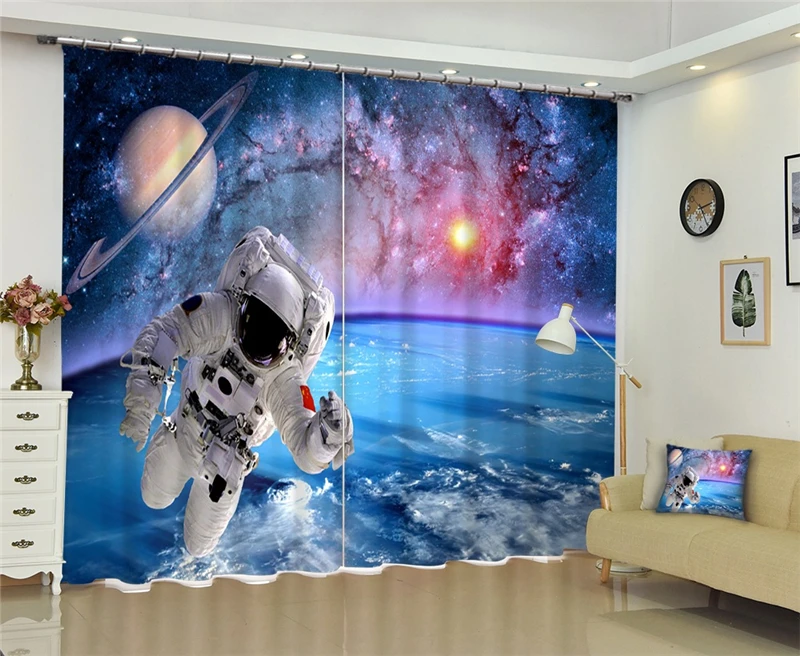 Starry sky Space walks Blackout Curtains Healthy non-pollution 3D Digital Print Astronauts Bedding room Living room Hot sale
Starry sky Space walks Blackout Curtains Healthy non-pollution 3D Digital Print Astronauts Bedding room Living room Hot sale