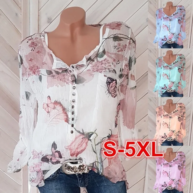 Quality women blouse 2019 hot style summer print long sleeve v-neck printed shirt button chiffon flower vestidos EFF6228
Quality women blouse 2019 hot style summer print long sleeve v-neck printed shirt button chiffon flower vestidos EFF6228