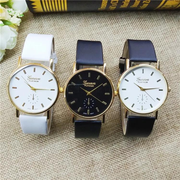New Model of Geneva Men Casual Analog Quartz Clock watch Hours Ladies Dress gold Wristwatches
New Model of Geneva Men Casual Analog Quartz Clock watch Hours Ladies Dress gold Wristwatches
