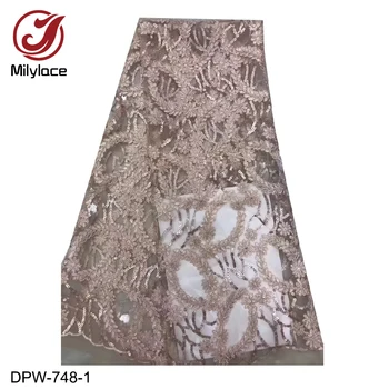 High End Embroidery Lace Fabric African Sequins Lace Fabric 5 Yards French Tulle Lace for Party Dress DPW-748
High End Embroidery Lace Fabric African Sequins Lace Fabric 5 Yards French Tulle Lace for Party Dress DPW-748