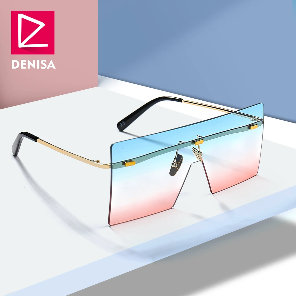 DENISA Shield Oversized Sunglasses Women Men Trendy Glasses Vintage Square Rimless Sun Glasses UV400 lunette soleil homme G18076
DENISA Shield Oversized Sunglasses Women Men Trendy Glasses Vintage Square Rimless Sun Glasses UV400 lunette soleil homme G18076