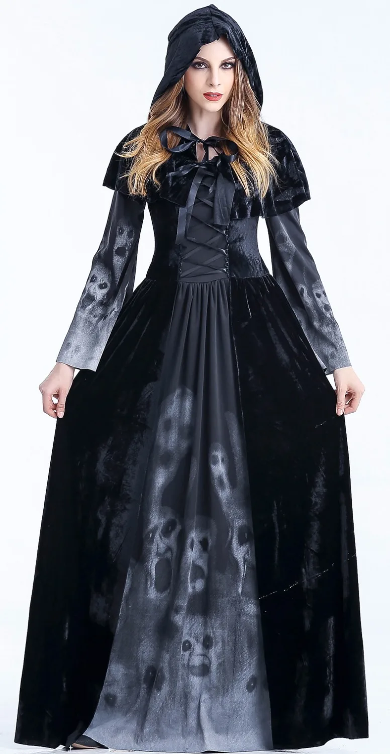 Halloween witch long Dress adult female Sexy Cosplay zombie costume noble women dress Scarey skeleton fantasia infantil dress
Halloween witch long Dress adult female Sexy Cosplay zombie costume noble women dress Scarey skeleton fantasia infantil dress