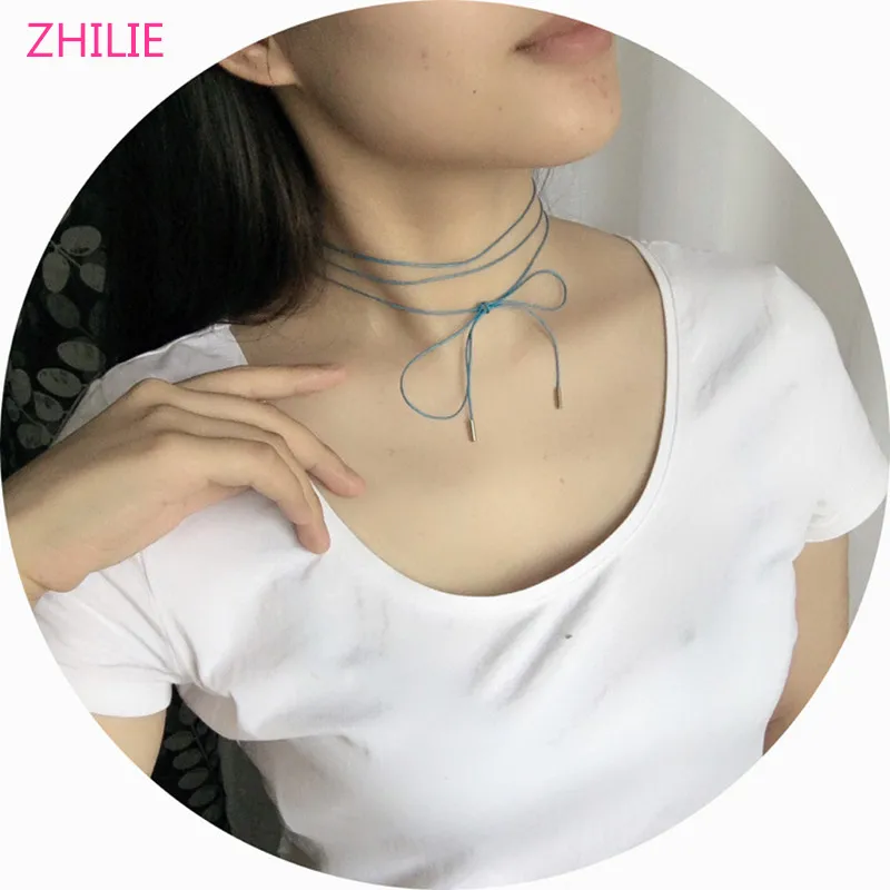 Korean version of the simple leather rope bowknot chain short section of multi - storey necklace necklace
Korean version of the simple leather rope bowknot chain short section of multi - storey necklace necklace