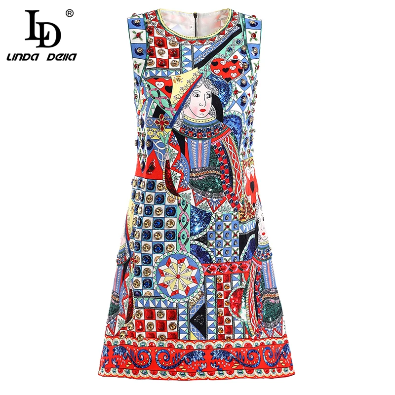 LD LINDA DELLA 2019 Fashion Spring Summer Dress Women's Beading Character Printed Elegant Vintage Ladies Vacation Mini Dresses
LD LINDA DELLA 2019 Fashion Spring Summer Dress Women's Beading Character Printed Elegant Vintage Ladies Vacation Mini Dresses