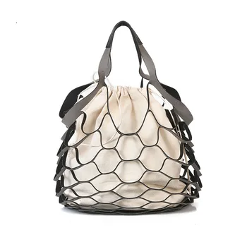 Summer Bucket Bag hand-woven Hollow Out Mesh Shoulder handbag Shopping Bag Vintage Knitting Large Capacity Women Beach bag
Summer Bucket Bag hand-woven Hollow Out Mesh Shoulder handbag Shopping Bag Vintage Knitting Large Capacity Women Beach bag