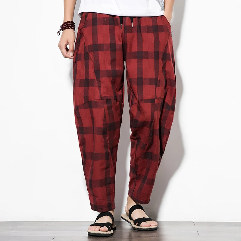 Men Plaid Crsoss Pant Streetwear Fashion Casual Loose Harem Trousers Hip Hop Dancer Pant Male Jogger Sweatpants
Men Plaid Crsoss Pant Streetwear Fashion Casual Loose Harem Trousers Hip Hop Dancer Pant Male Jogger Sweatpants