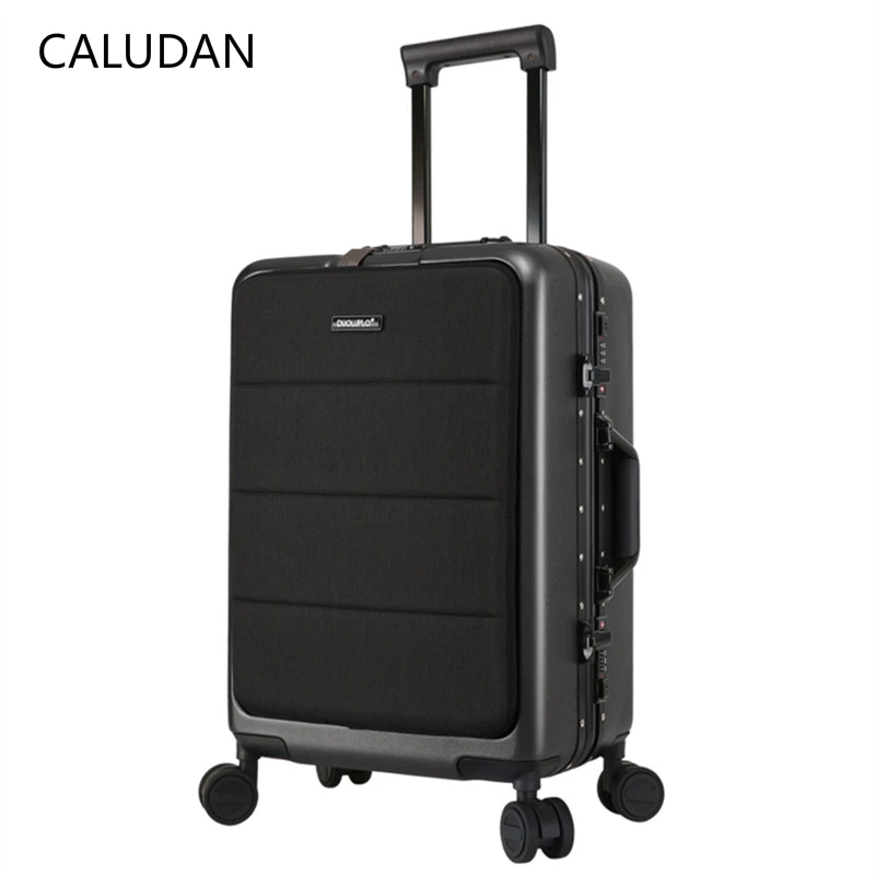 CALUDAN Aluminum Frame Rolling Travel luggage Zipper wheel Suitcase with Laptop bag | Багаж и сумки