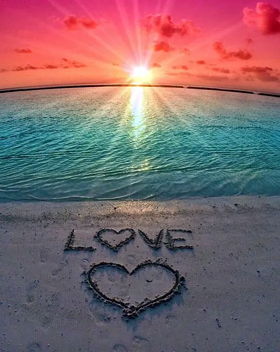 love heart Full square Diamond painting Cross stitch Beach scenery 3D DIY embroidery seaside round mosaic Sunset | Дом и сад