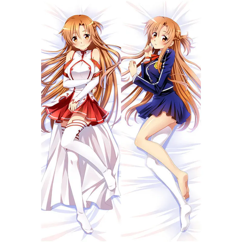 

Anime Sword Art Online pillow Cover sexy Asuna Kirito Pillowcase 3D Double-sided Bedding Hugging Body pillowcase Customize SAO05