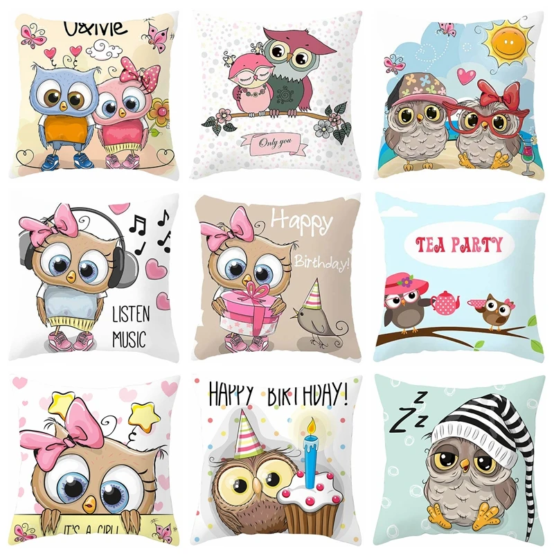 45*45cm Cartoon Cushion Cover Owl Family Print Pillow Case Bird Polyester Throw Pillow Cover Decoration For Home Office
45*45cm Cartoon Cushion Cover Owl Family Print Pillow Case Bird Polyester Throw Pillow Cover Decoration For Home Office