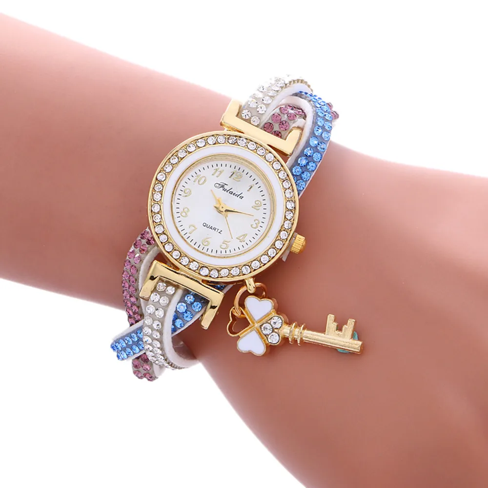 

2019 new Hot Sale Special Gifts Women Watches Luxury Fashion Wrap Around Padlock Diamond Bracelet Lady Womans Wrist Watch clock