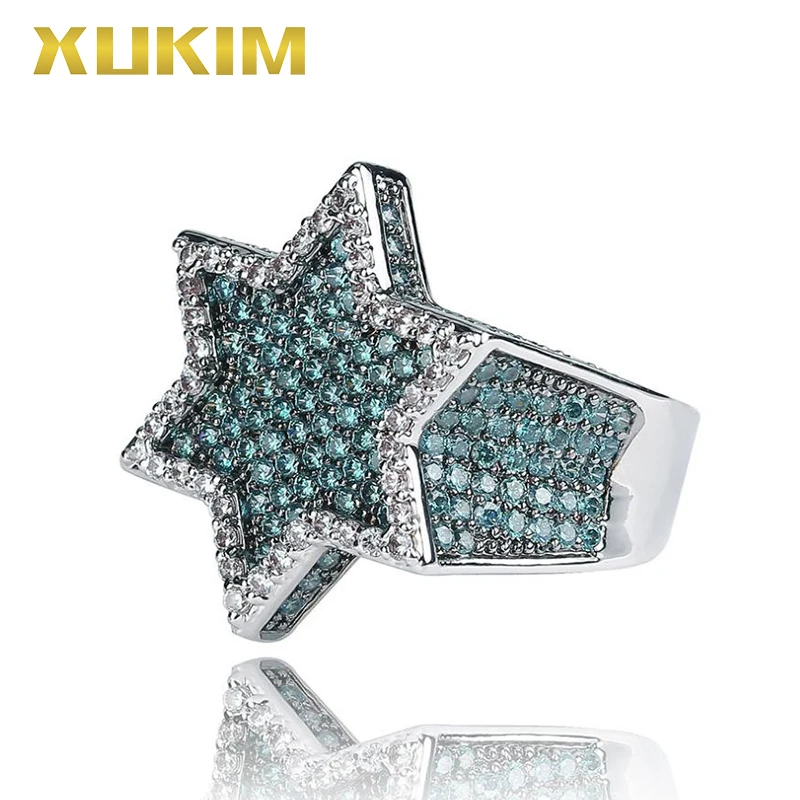 Xukim Jewelry Hip Hop Gold Silver Color Five Star Finger Rings for Men Women Cubic Zirconia Full Iced Out Jewelry Party Gifts
Xukim Jewelry Hip Hop Gold Silver Color Five Star Finger Rings for Men Women Cubic Zirconia Full Iced Out Jewelry Party Gifts