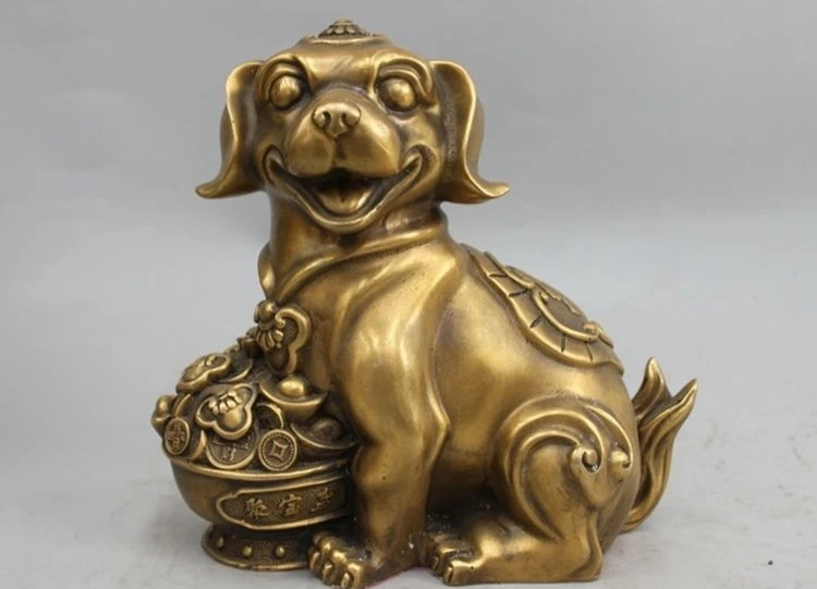 Chinese Copper Bronze Auspicious Twelve Zodiac Coin treasure bowl Dog Statue a 0518
Chinese Copper Bronze Auspicious Twelve Zodiac Coin treasure bowl Dog Statue a 0518