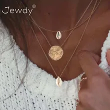 26 estilos Boho Shell Cadeia Rodada Charme Gargantilha Declaração Pingente de Colar Longo para As Mulheres 2019 Collares Colar da Jóia Do Casamento(China)
