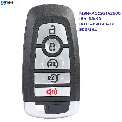 OEM Fit for Ford Fusion Edge Explorer 2017 2018 2019 SMART KEY PROXIMITY KEYLESS REMOTE FOB FCC ID: M3N-A2C93142600 164-R8149
OEM Fit for Ford Fusion Edge Explorer 2017 2018 2019 SMART KEY PROXIMITY KEYLESS REMOTE FOB FCC ID: M3N-A2C93142600 164-R8149
